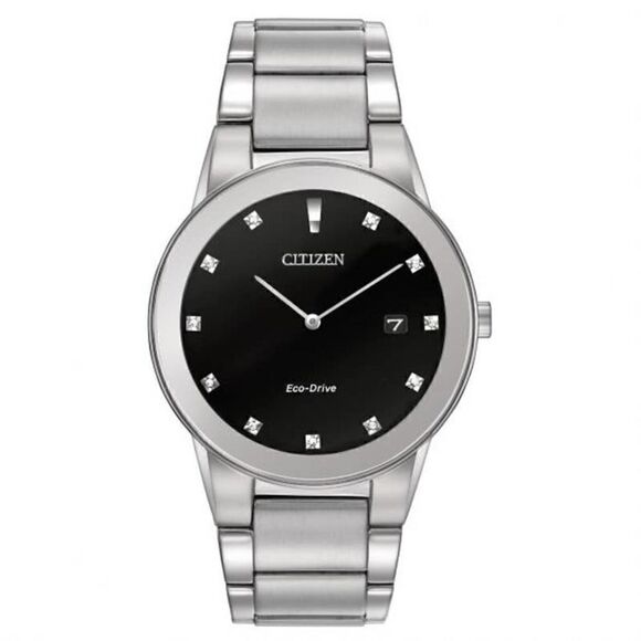 Citizen Other - Citizen Eco-Dr Silver-Tone Blk Dial NWT